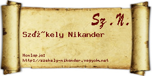 Székely Nikander névjegykártya